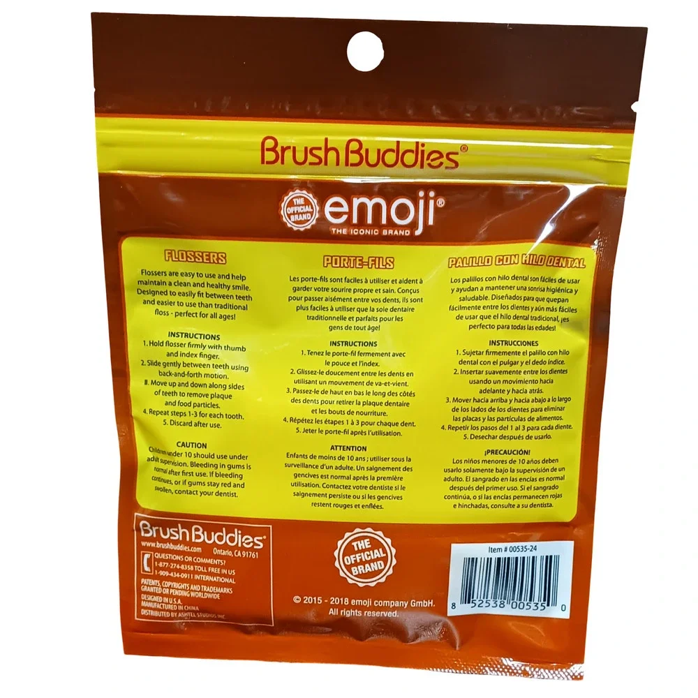 Brush Buddies Emoji Sonic Toothbrush Battery Powered + 36 Flossers Kids Set New